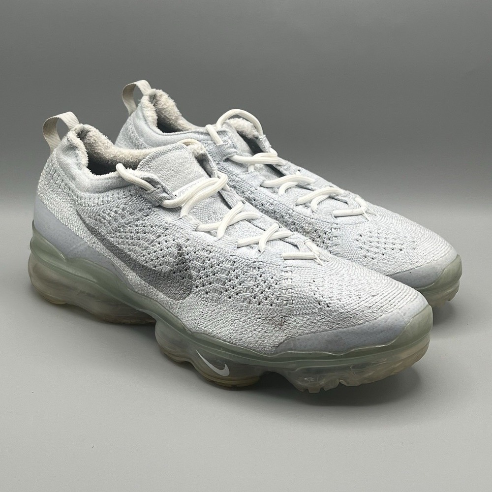 2023 Nike Air VaporMax Flyknit Pure Platinum Running Shoes - Men's Size 10 USED